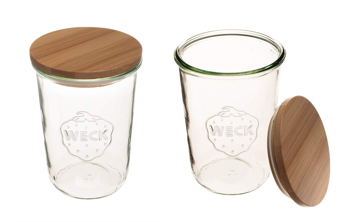 Weck Jarras Molde 743, vista frontal, ideales para conservas seguras y transparentes.