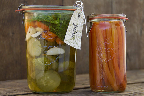 Weck Jarras Molde 743, aptas para lavavajillas y limpieza sencilla.