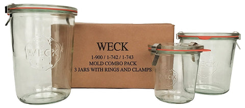 WECK Mold Jar Standard con tapa de cristal, ideal para conservar mermeladas y especias.