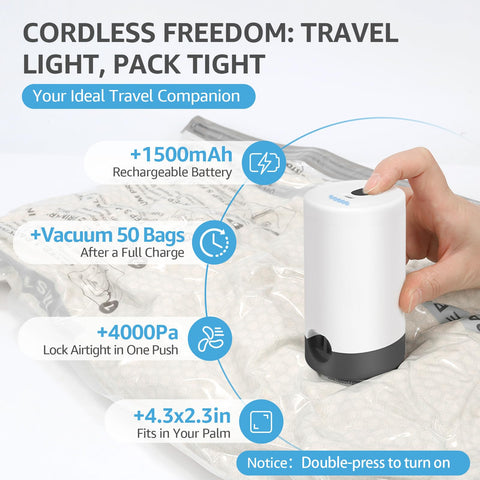 Aspiración de 4000Pa de Wfiia para reducción rápida de volumen.