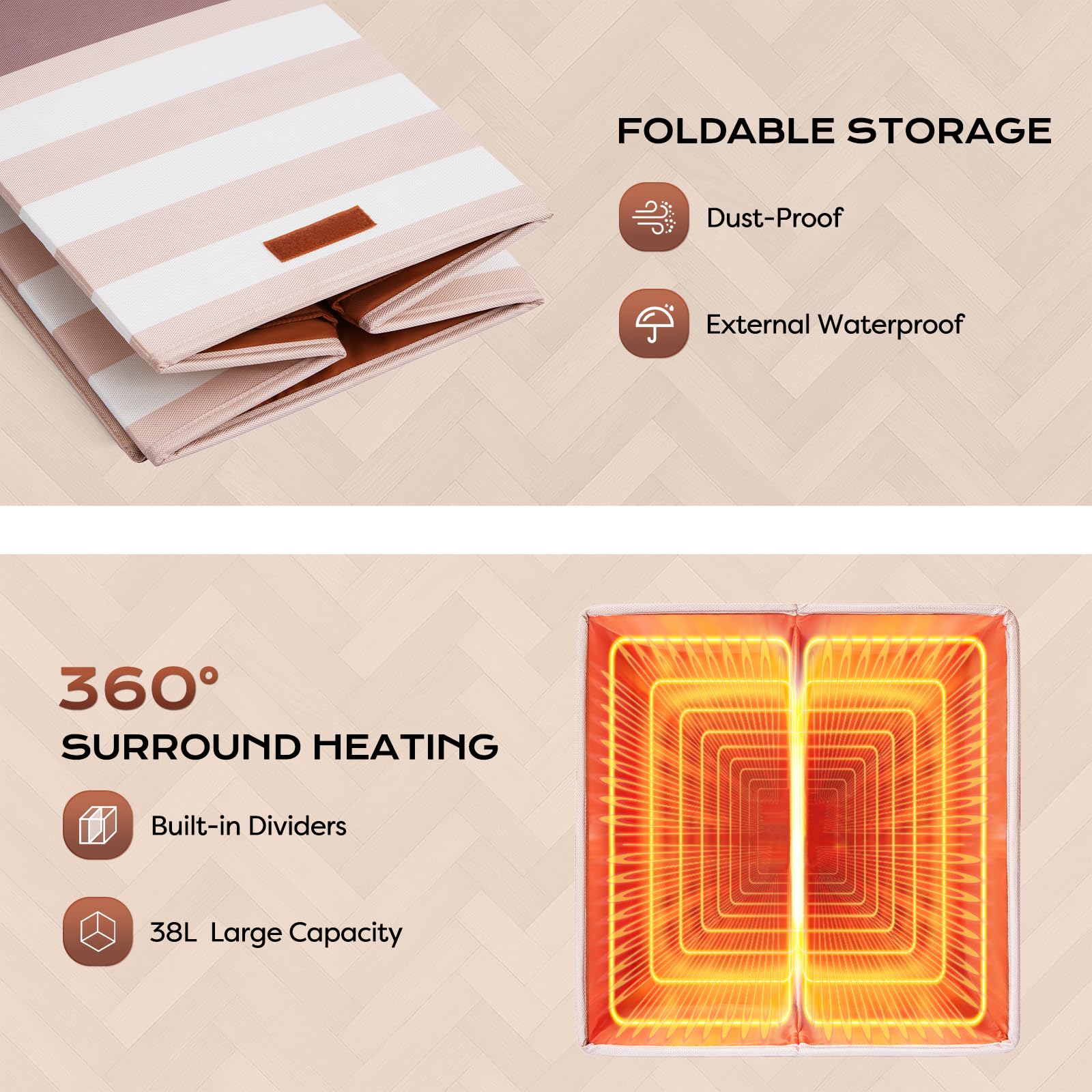 Wfiia Calentador 360° para toallas, calor uniforme en minutos.