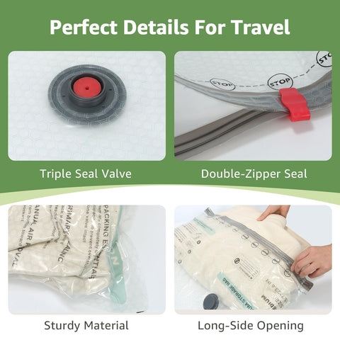 Cierre de doble cremallera para sellado hermético y reutilizable.