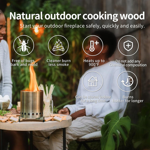 Leña de pino sin corteza WFLUOLUO de 4 pulgadas para encendido sencillo