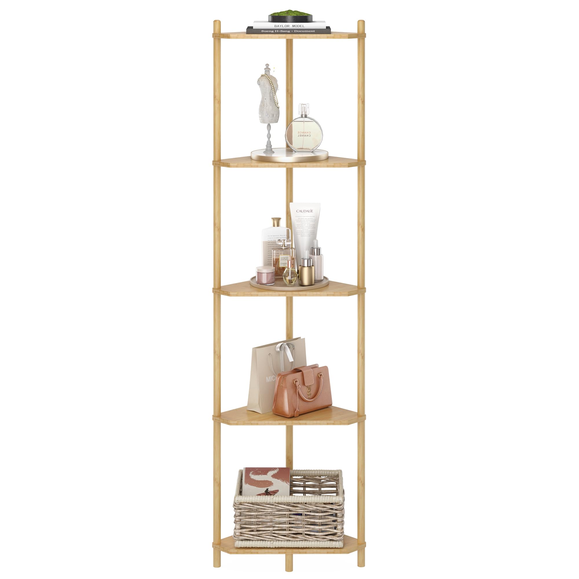 Espacio bien organizado en la esquina gracias a la estantería Wisuce.