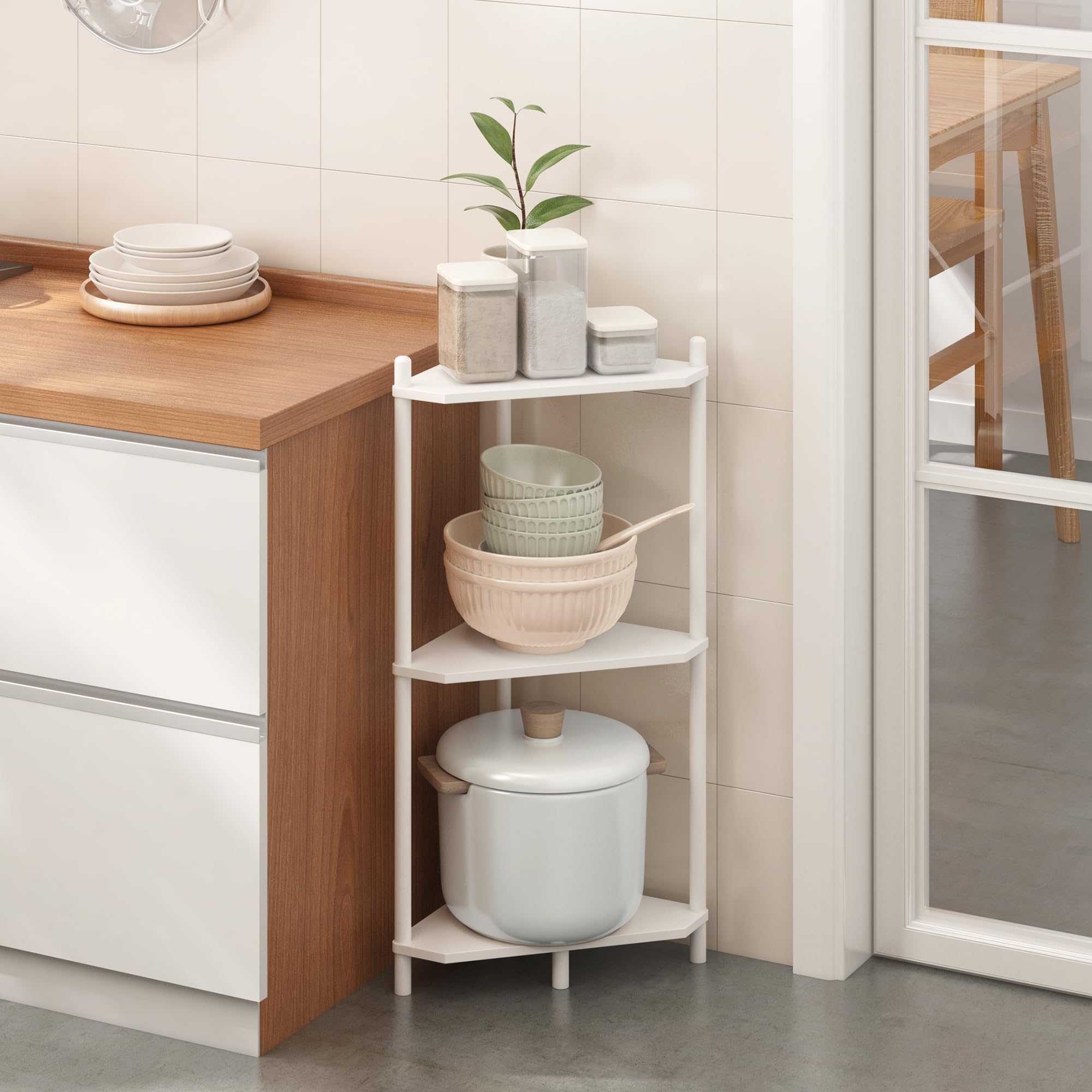 Wisuce estanteria esquina ensamblada lista para usar.