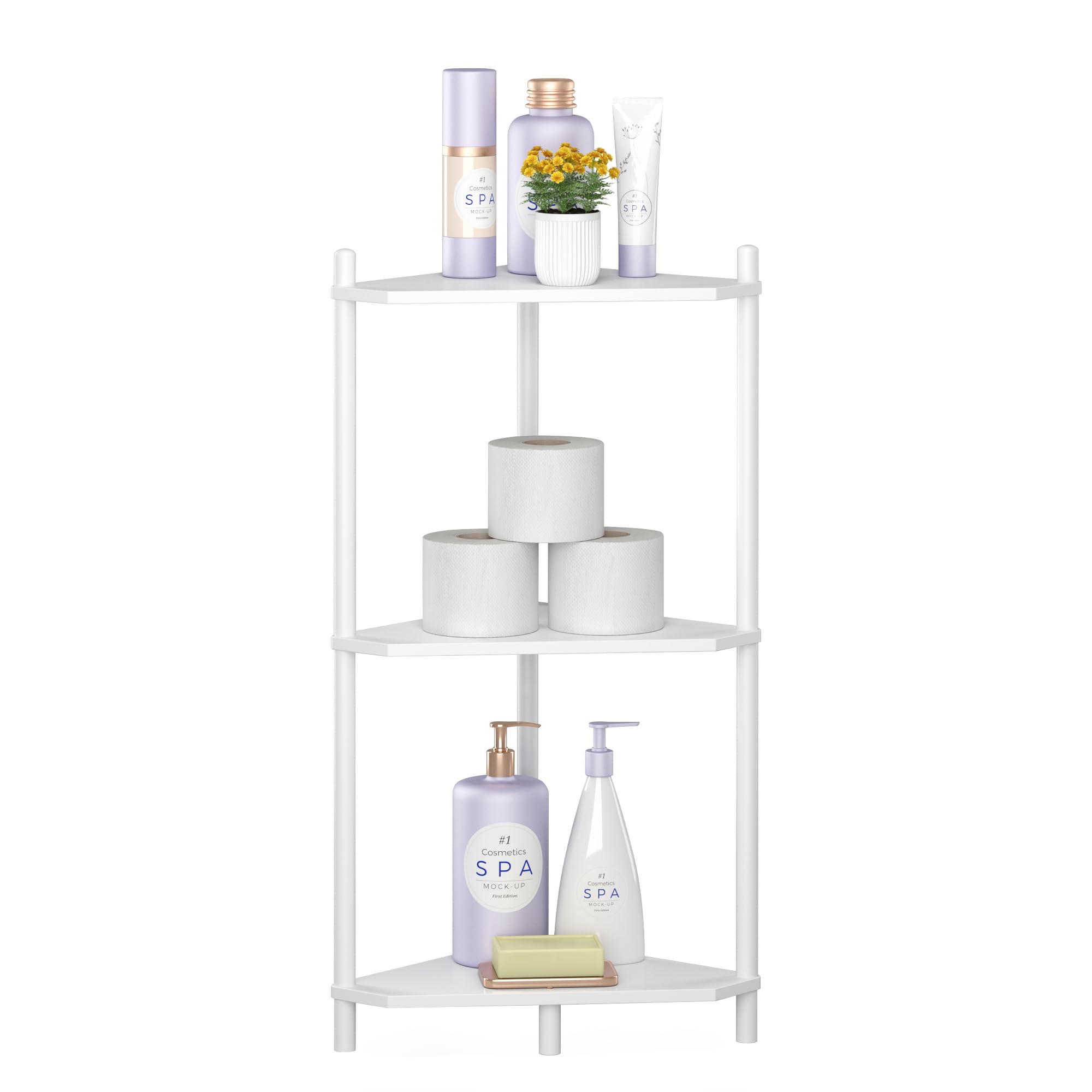 Uso versatil: el estante de esquina Wisuce es ideal para multiples usos decorativos.