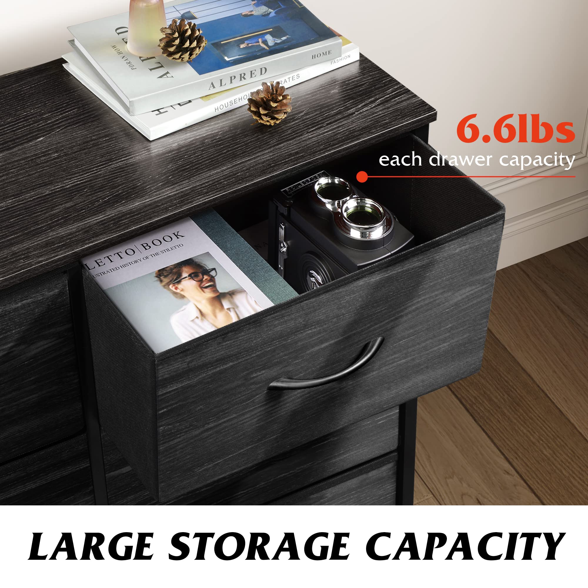 WLIVE diseño en negro fácil de montar y combinar con muebles