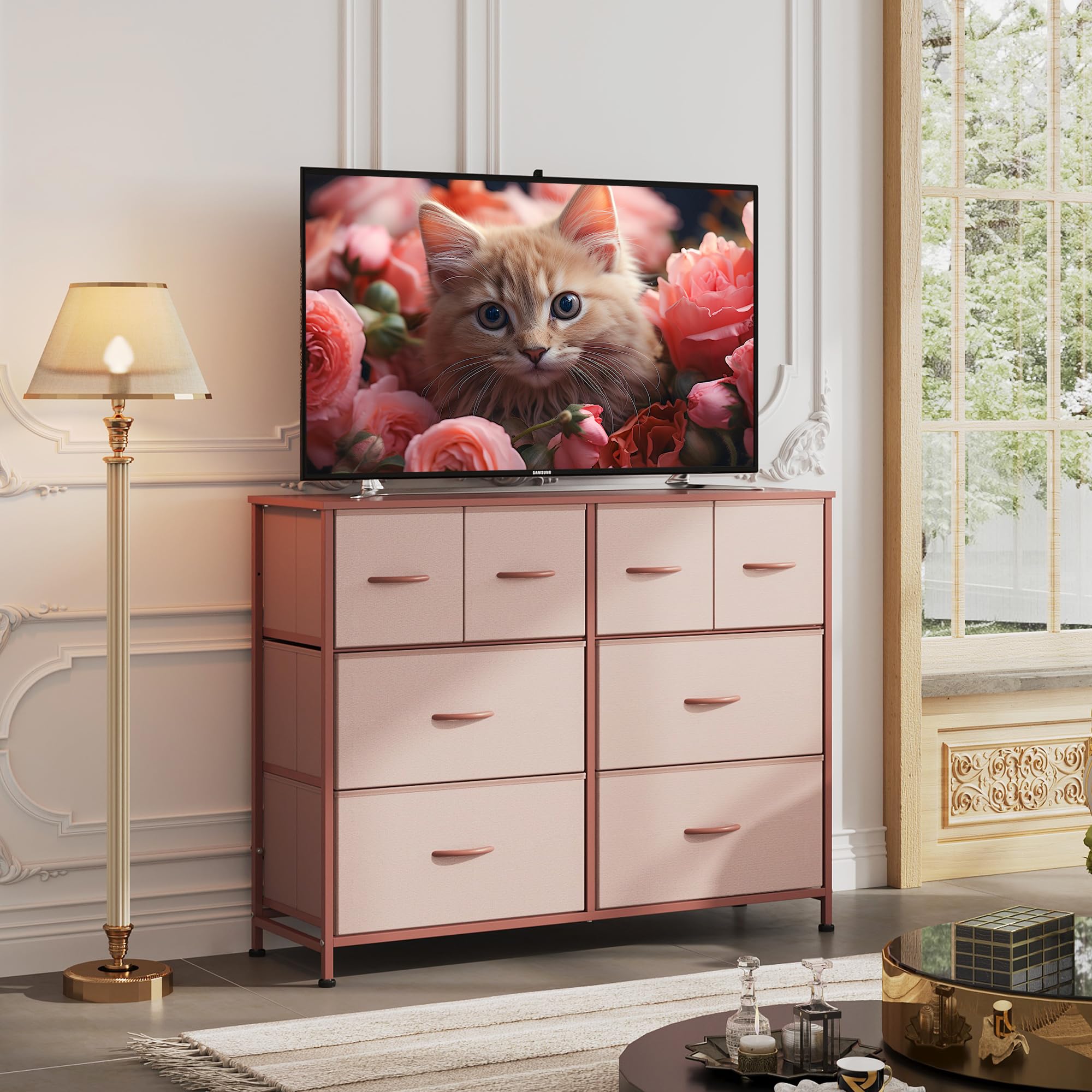 WLIVE rosa, top de madera, superficie estable para objetos decorativos