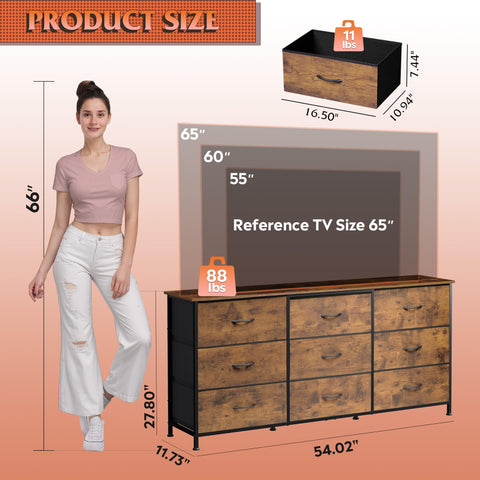 WLIVE Cajones de tela 9 cajones para organización modular