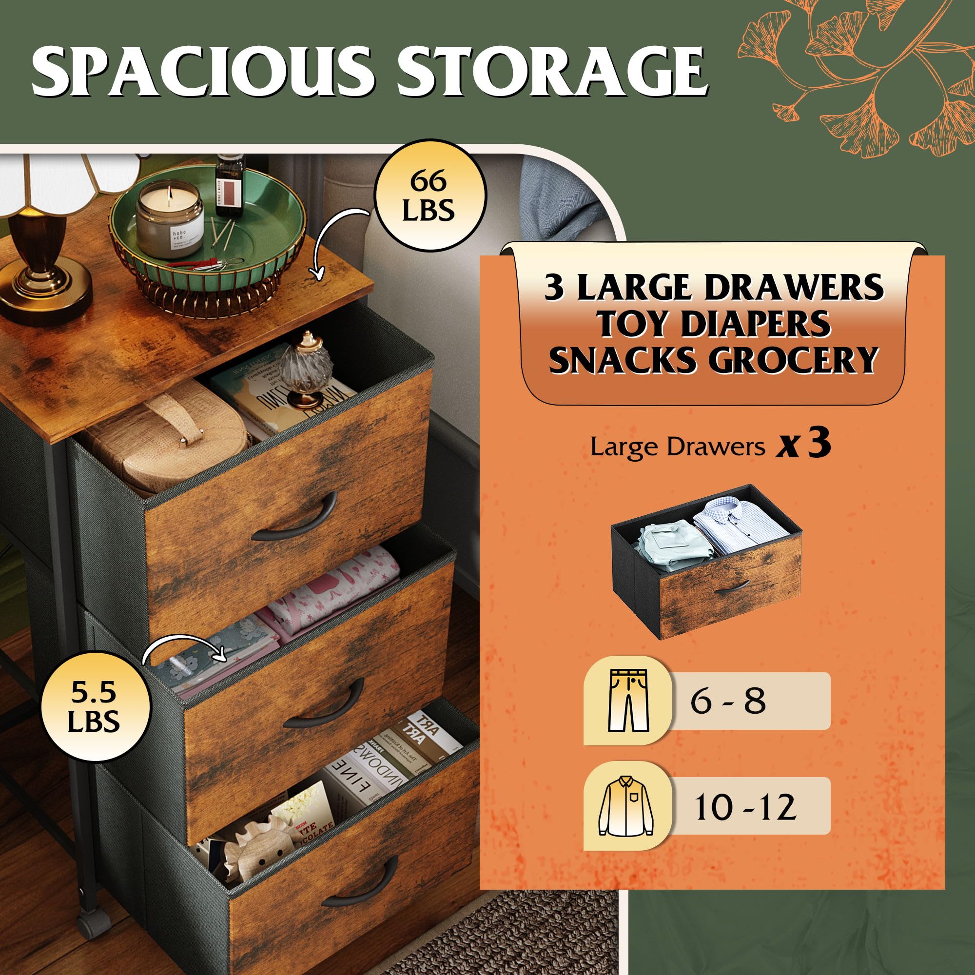 Cajones plegables WLIVE para organización rápida.