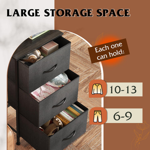 WLIVE comoda con cajones de tela no tejido, diseño ligero para guardar accesorios.