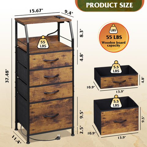 WLIVE cuatro cajones de tela para organización de objetos