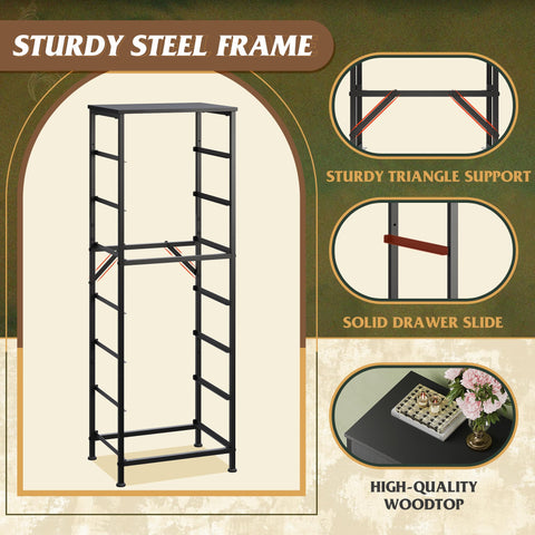WLIVE comoda alta negra empaque protector para envío y montaje