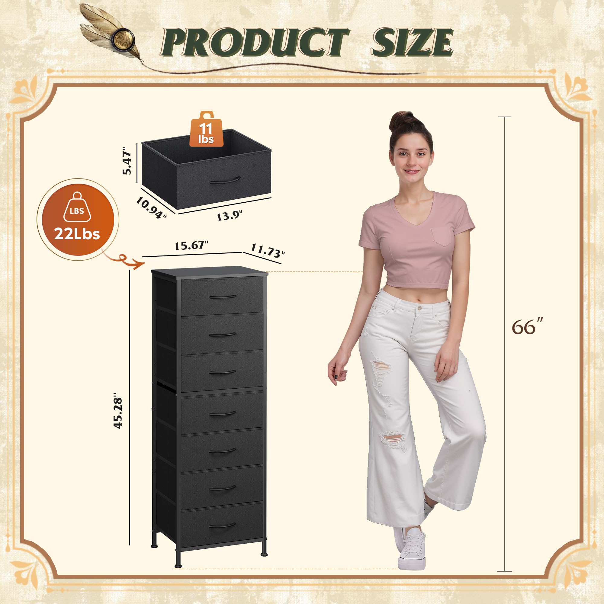 WLIVE comoda alta negra marco metálico robusto para durabilidad