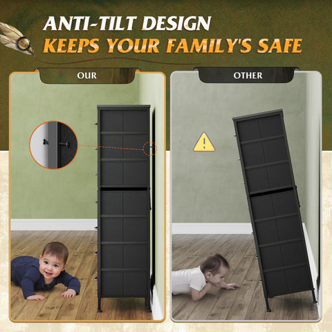 WLIVE comoda alta negra usos prácticos en dormitorio o vestidor