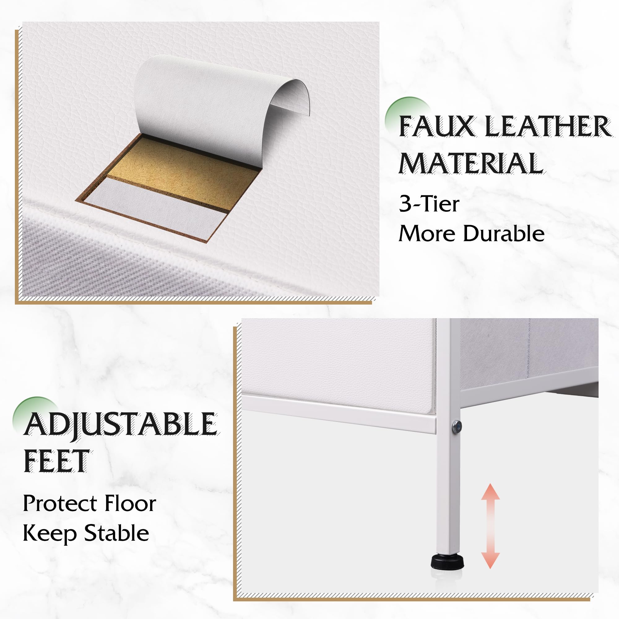 WLIVE comoda blanca ensamblaje facil con instrucciones incluidas