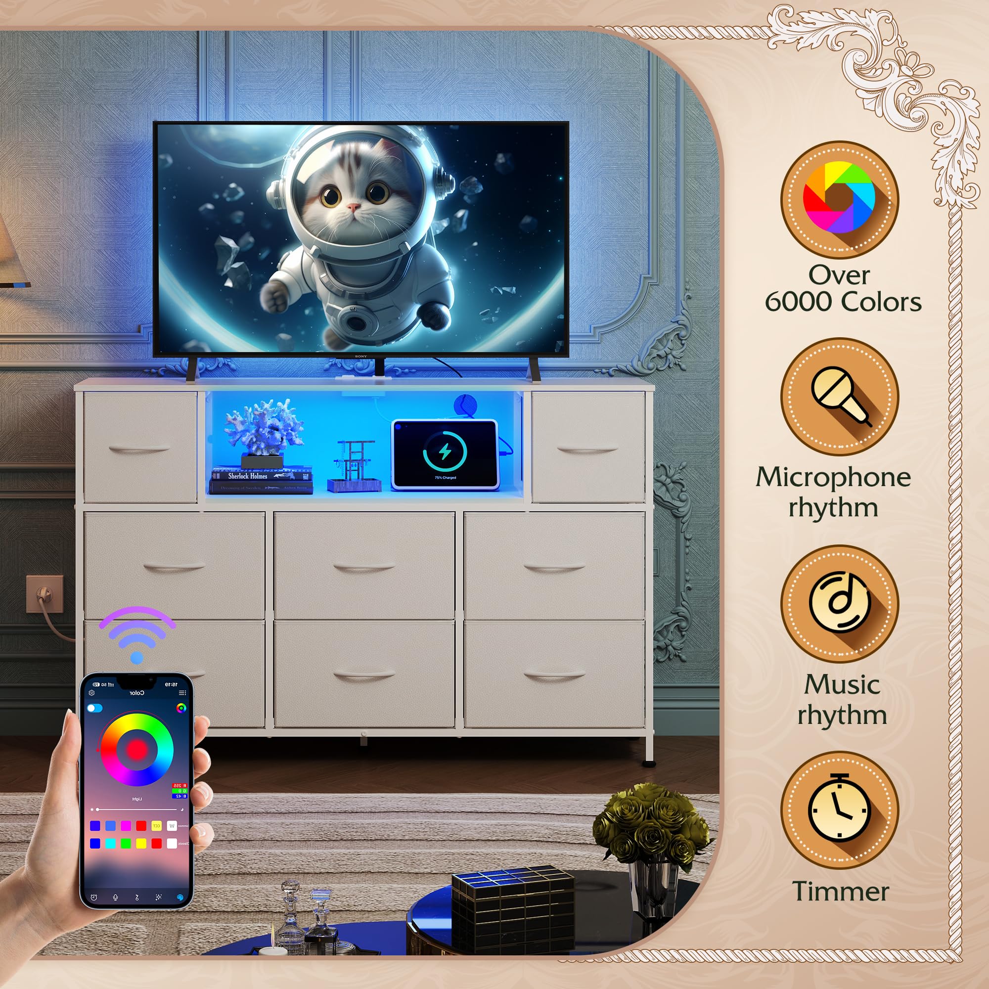 Pies regulables de WLIVE para estabilidad en cualquier suelo.