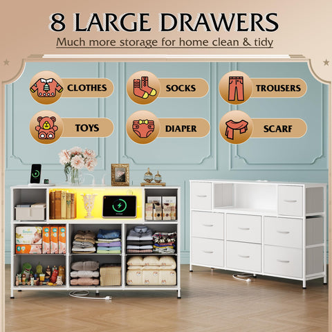 WLIVE cómoda blanca superficie de madera para objetos decorativos.