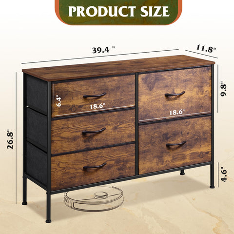 WLIVE Comoda dormitorio cajones medianos, guarda ropa pequeña con facilidad