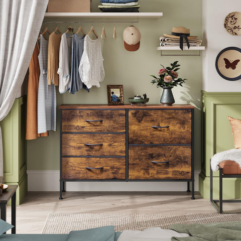 WLIVE Comoda dormitorio cajones profundos, guarda ropa voluminosa sin desorden