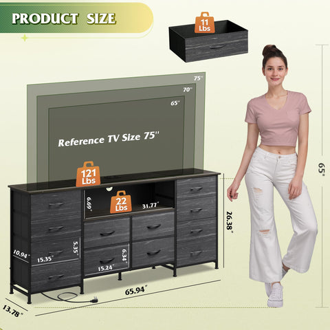 WLIVE comoda con estantes abiertos para acceso rápido a libros y decoración.