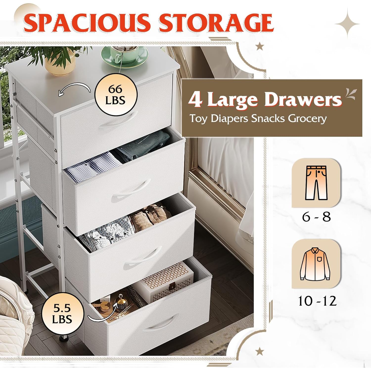 WLIVE Asa de fácil extracción facilita abrir y cerrar cajones.