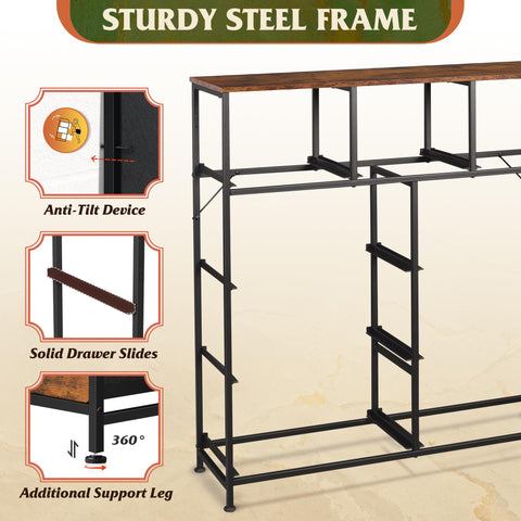 WLIVE Dimensiones detalladas para almacenar ropa y accesorios