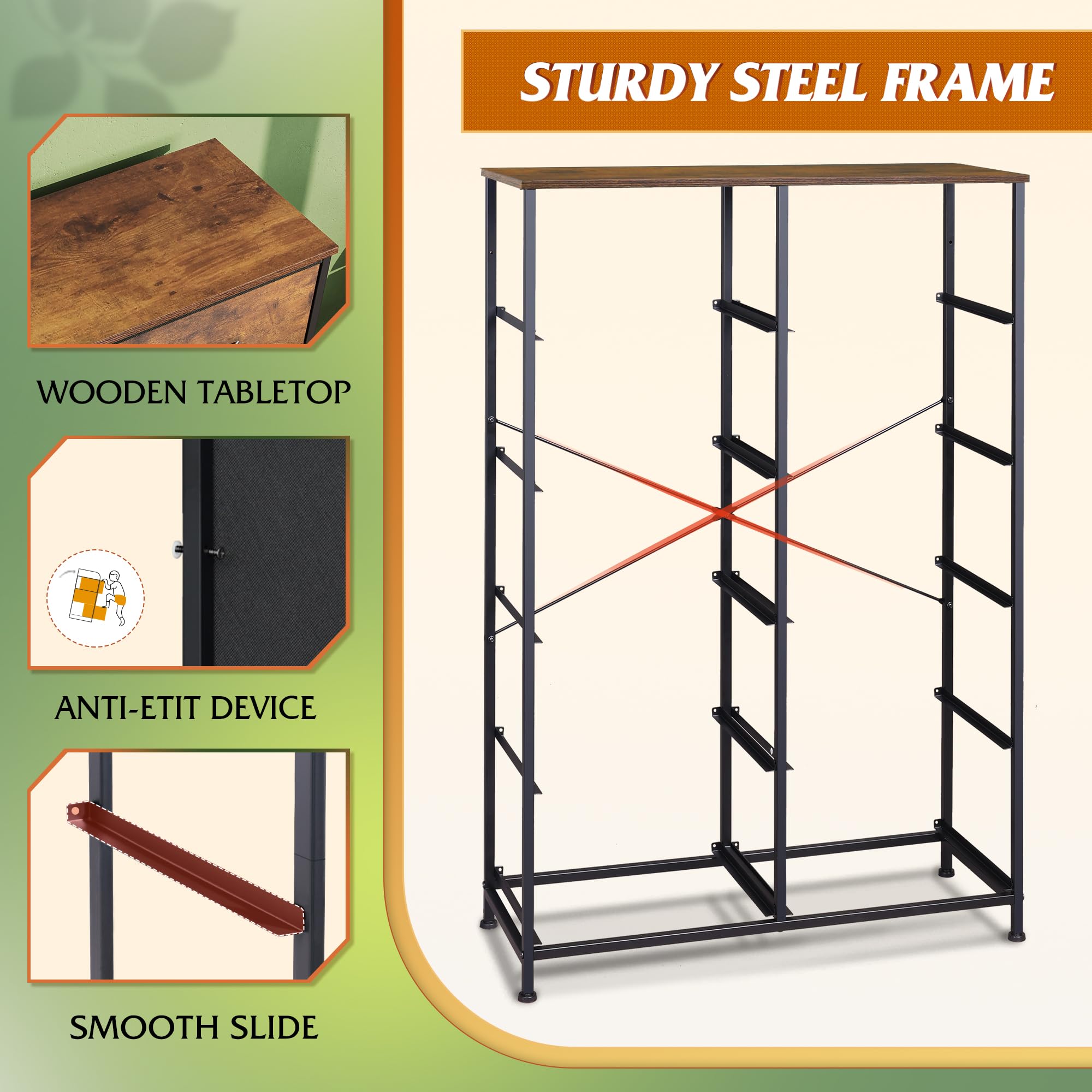 Dimensiones del tocador: largo 80 cm, ancho 30 cm y alto 118 cm.