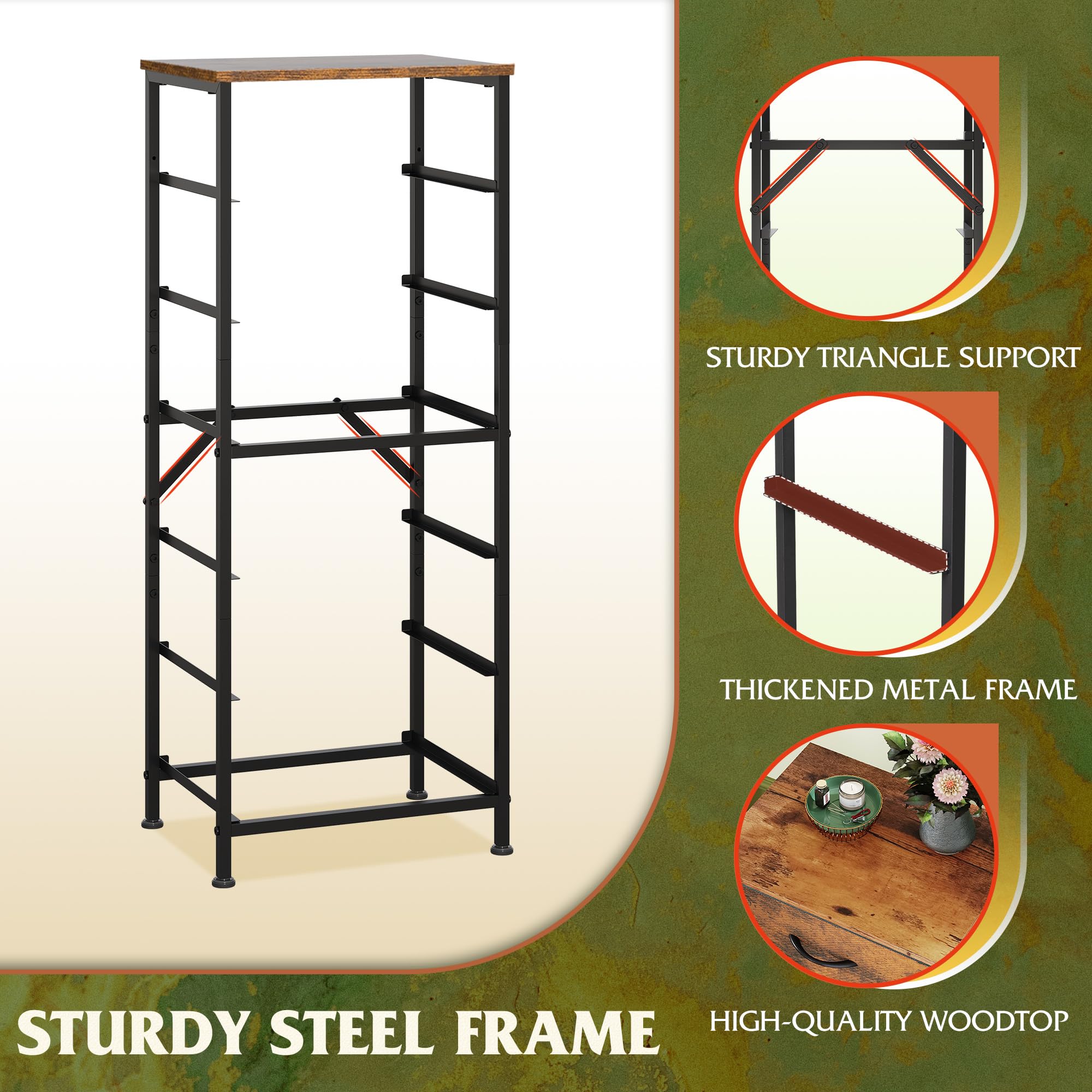 WLIVE diseño rústico en tono madera marrón para dormitorio cálido.