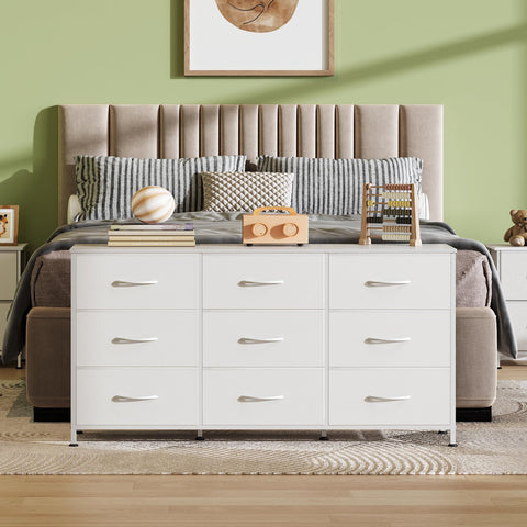 wlive dresser con 9 cajones de tela, organización de accesorios