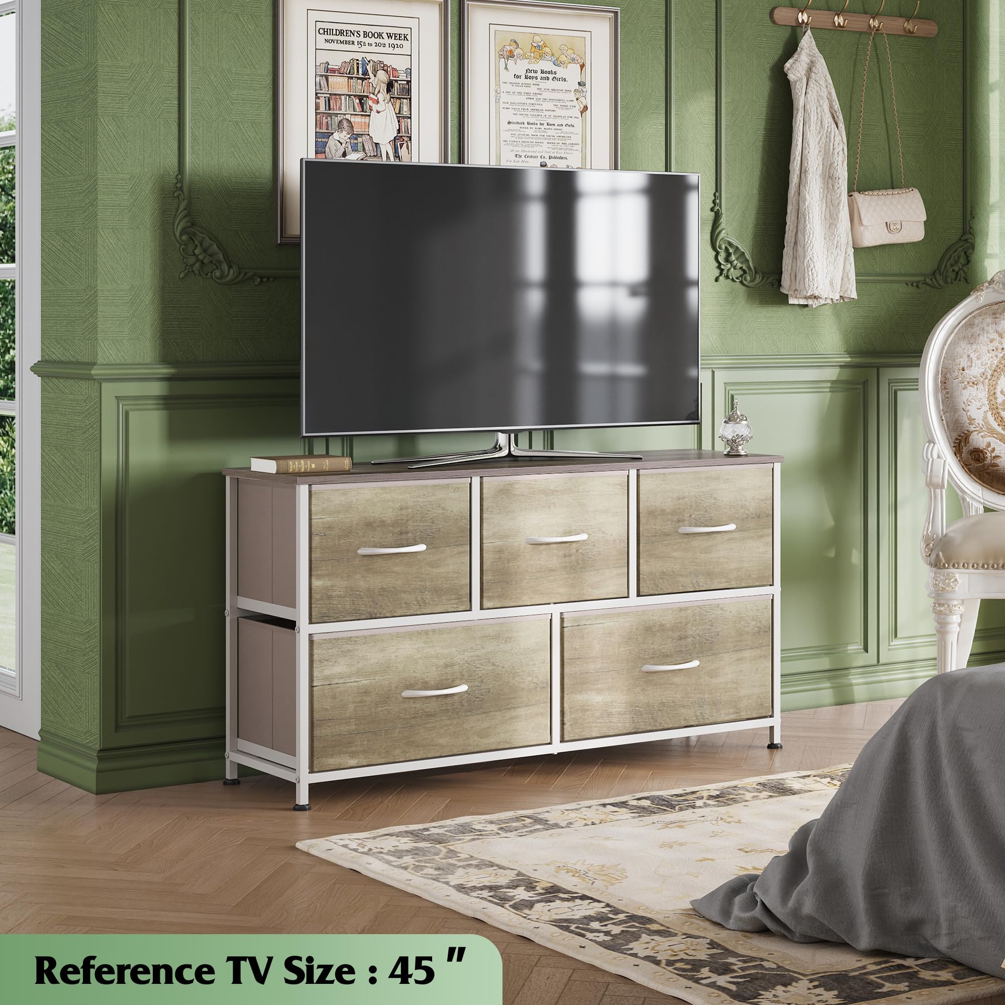 WLIVE cómoda con cestas de tela despegables para almacenamiento flexible