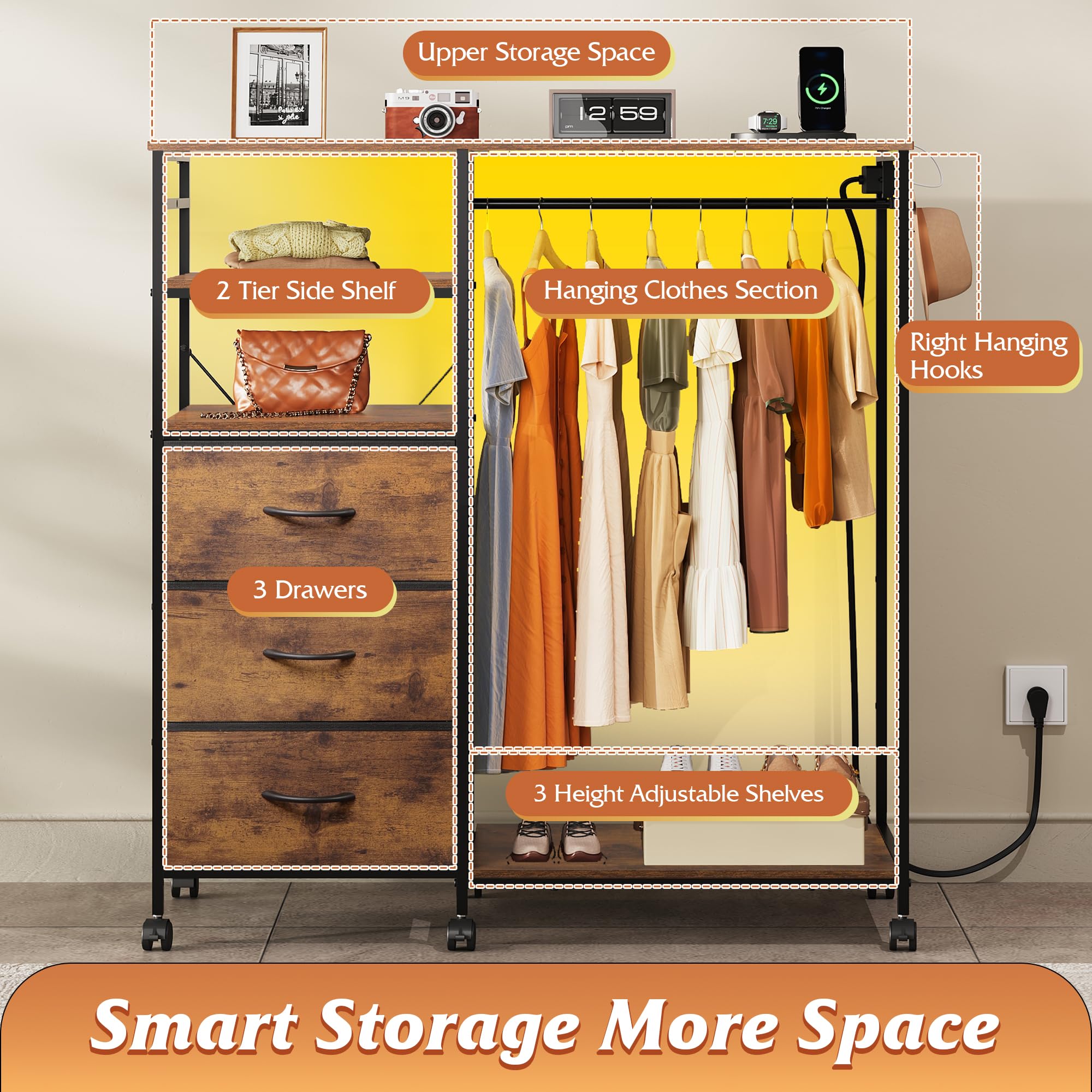 WLIVE estantes abiertos para almacenamiento y visualización rápida