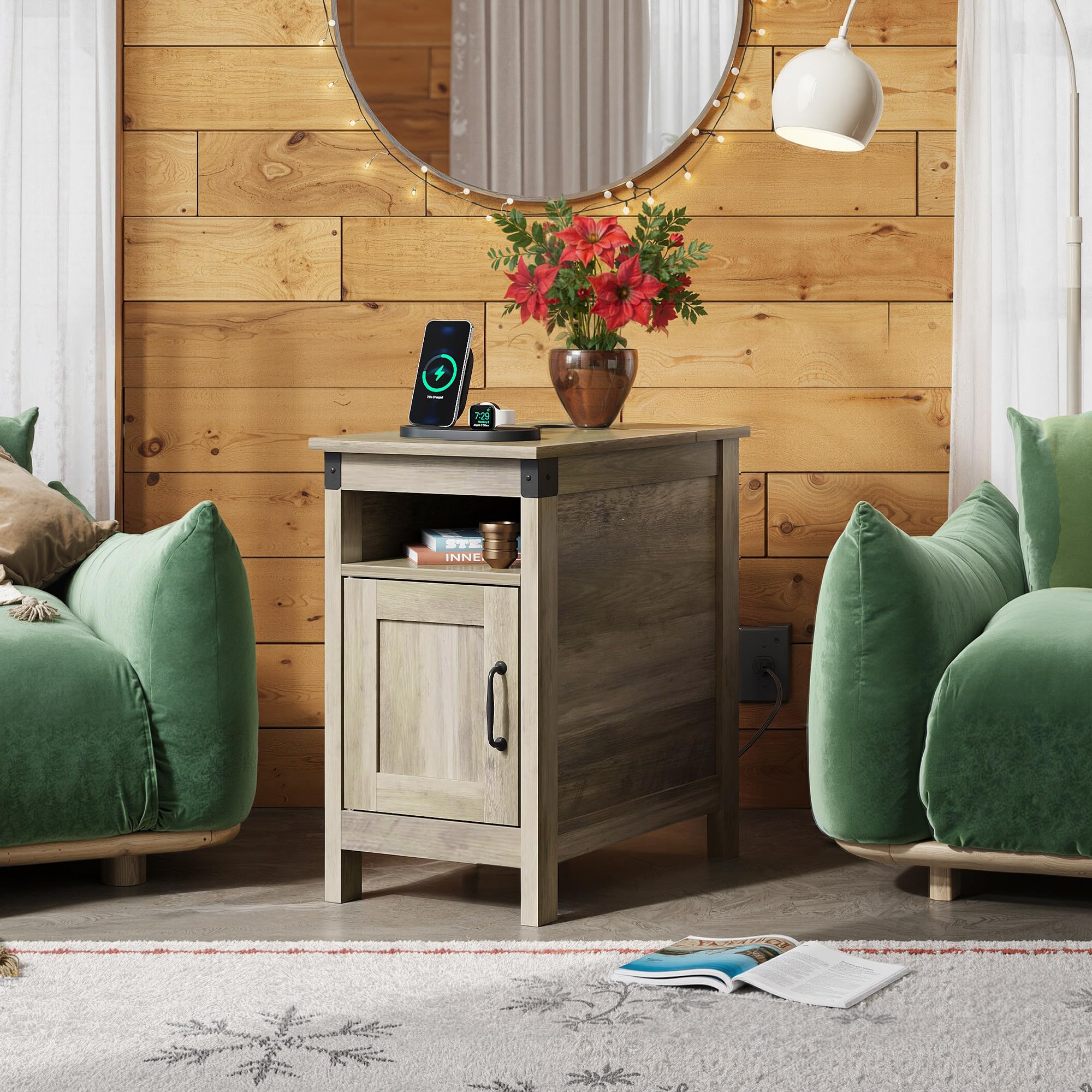 WLIVE mesa extremo aprovecha espacios pequeños y se integra entre muebles