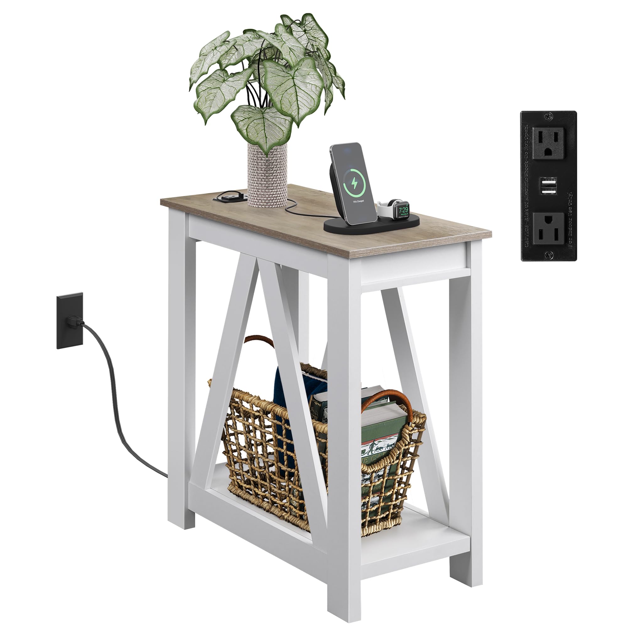 WLIVE mesa lateral compacta, perfecta para espacios pequeños