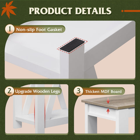 WLIVE mesa lateral estilo rústico para sala o dormitorio
