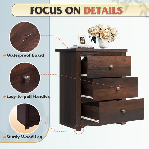 WLIVE mesita de noche con sistema de carga para dispositivos