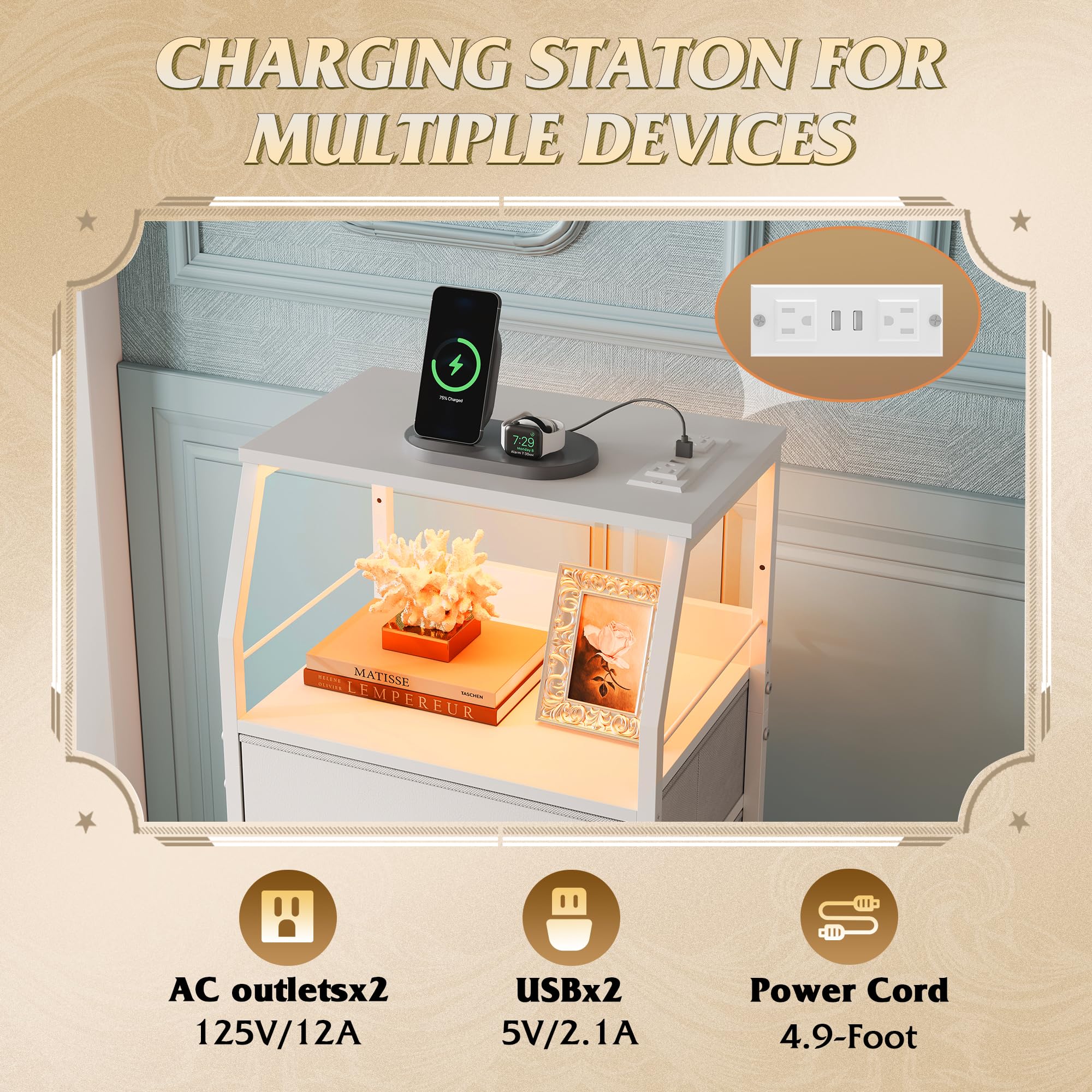 WLIVE mesita con pies ajustables de 360° para estabilidad óptima