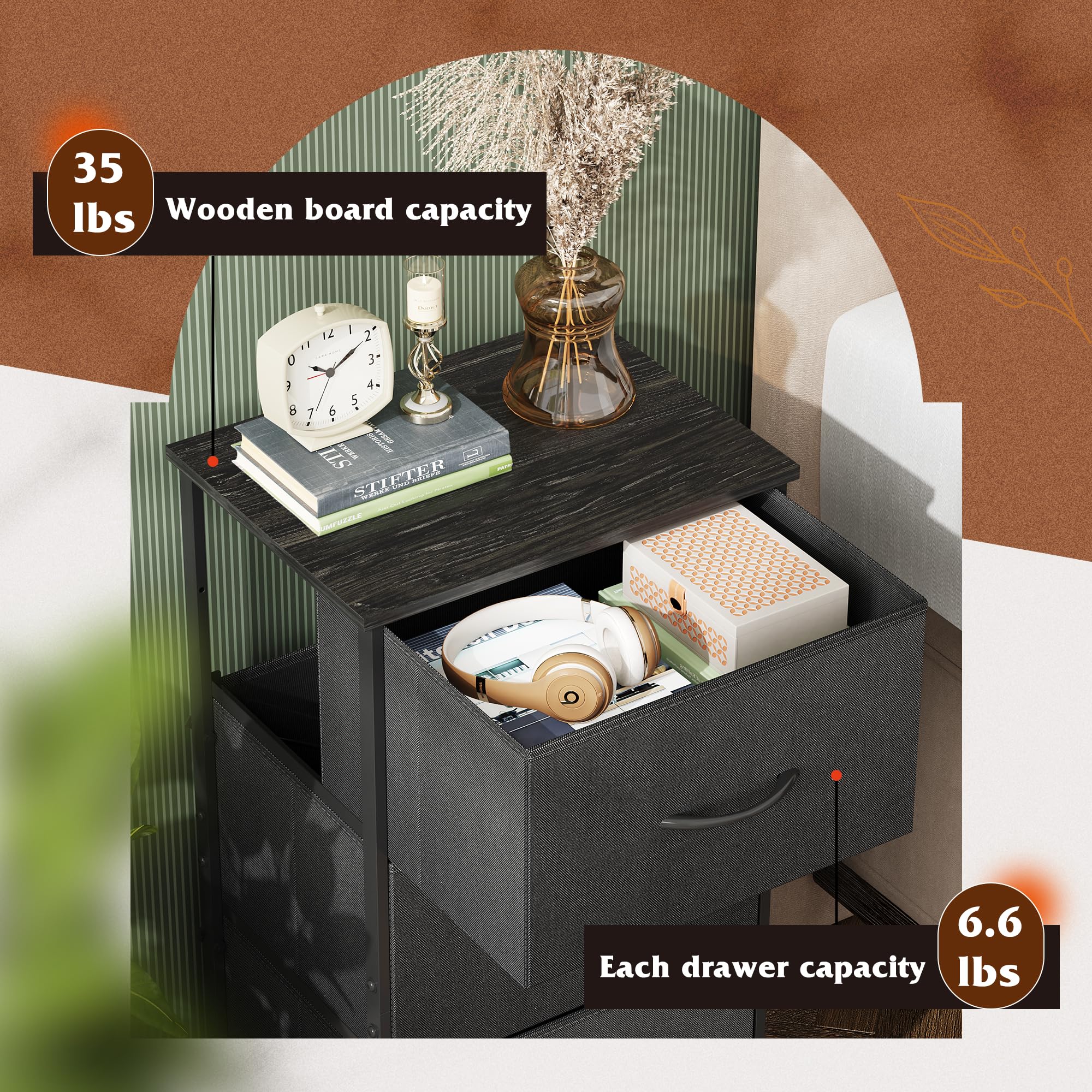 WLIVE comoda con pies de plastico ajustables, protege el piso y mantiene estable.