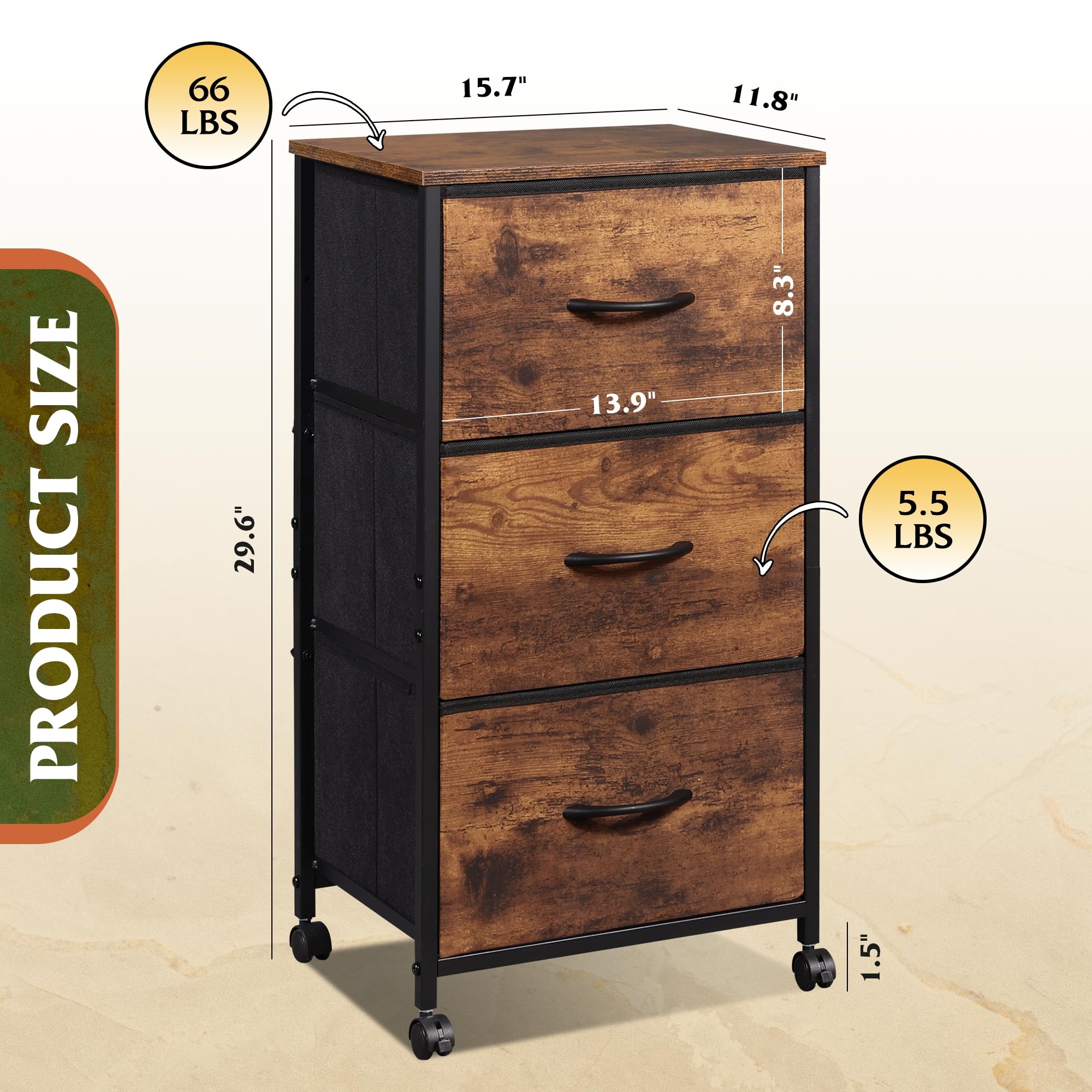 Superficie superior de madera WLIVE, ideal para lámparas.