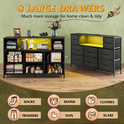 WLIVE ocho cajones de tela para organizar mandos y accesorios