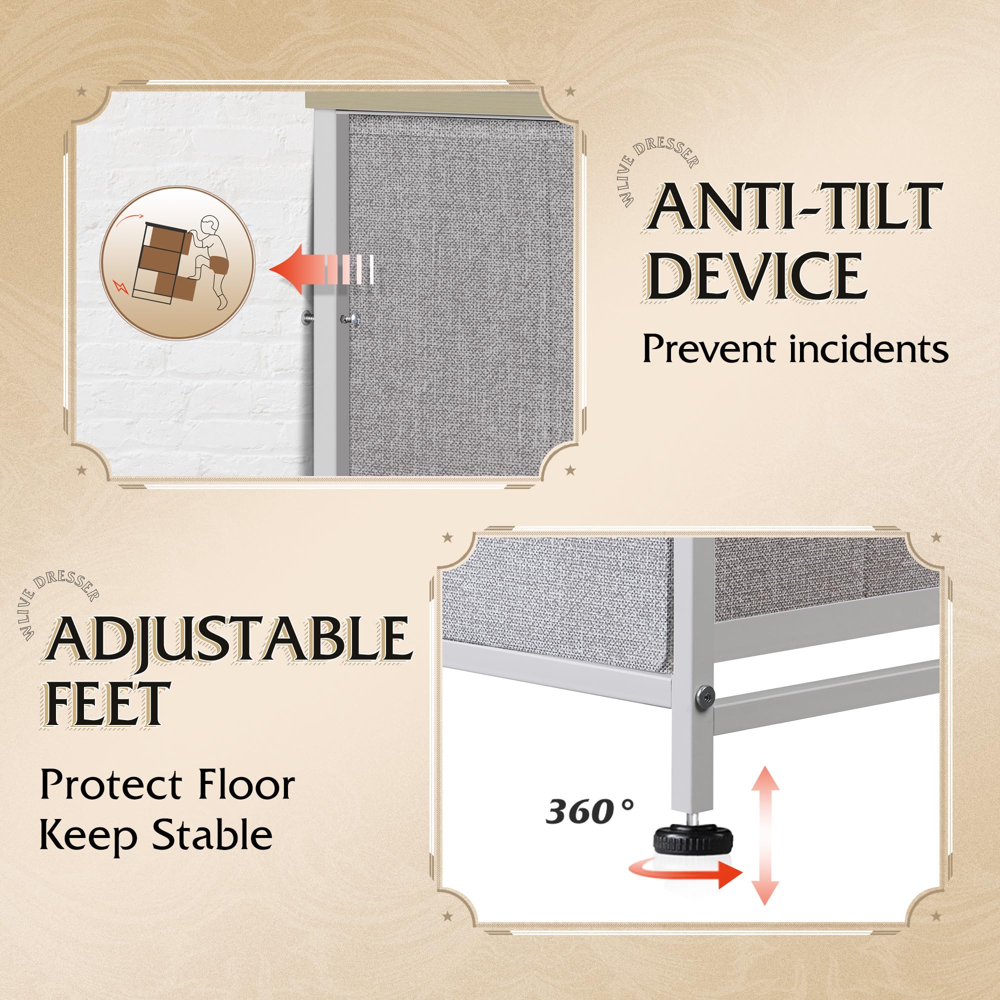Distribución versátil de WLIVE para dormitorio, pasillo o entrada.