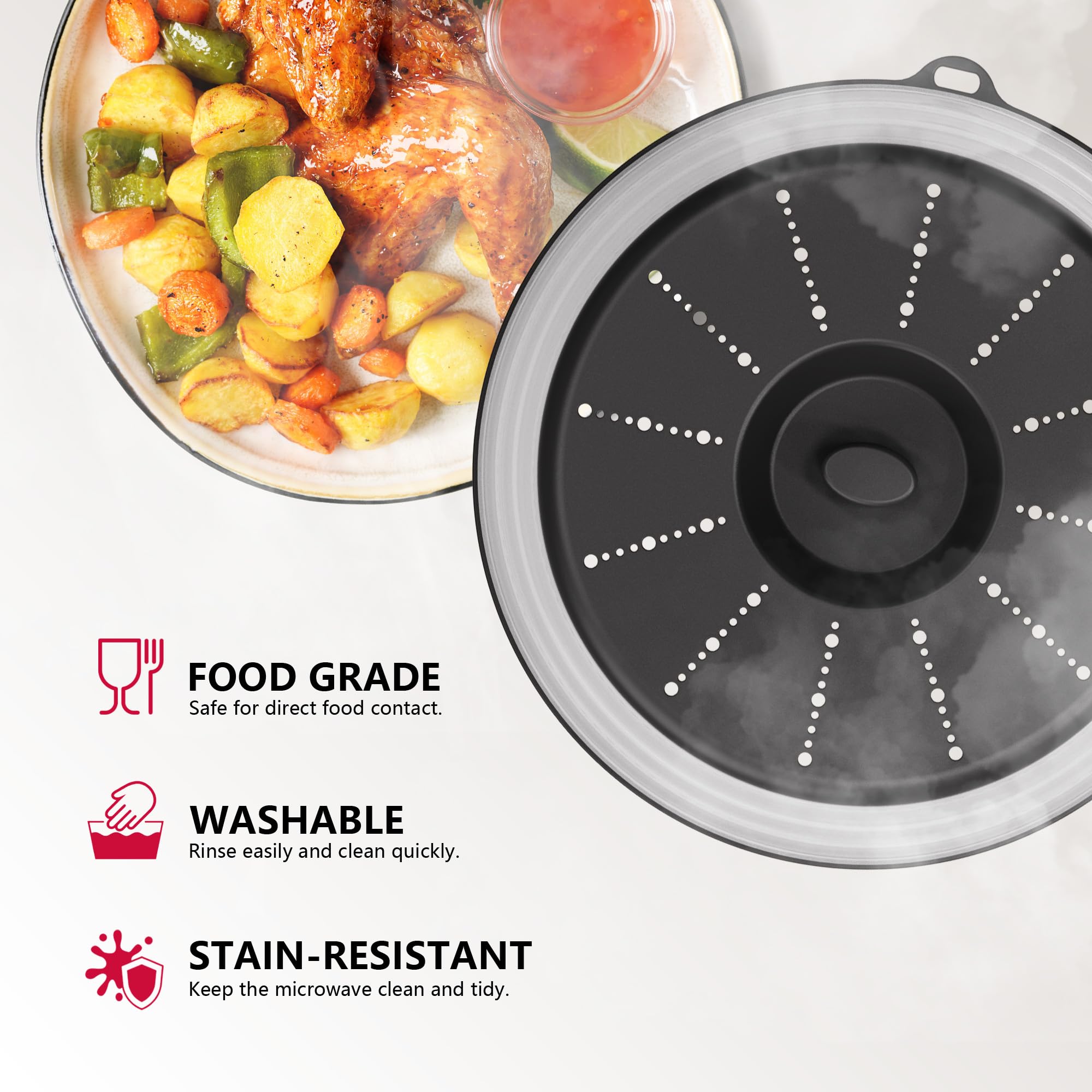 WVM Cobertura microondas resistente, apta para lavavajillas y uso diario.