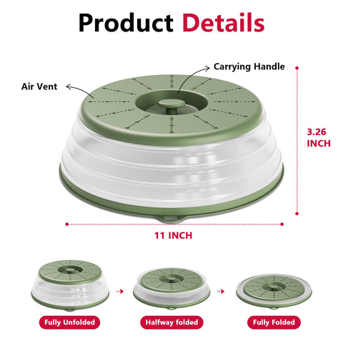 WVM cubremicroondas se pliega para almacenamiento compacto y fácil guardado.