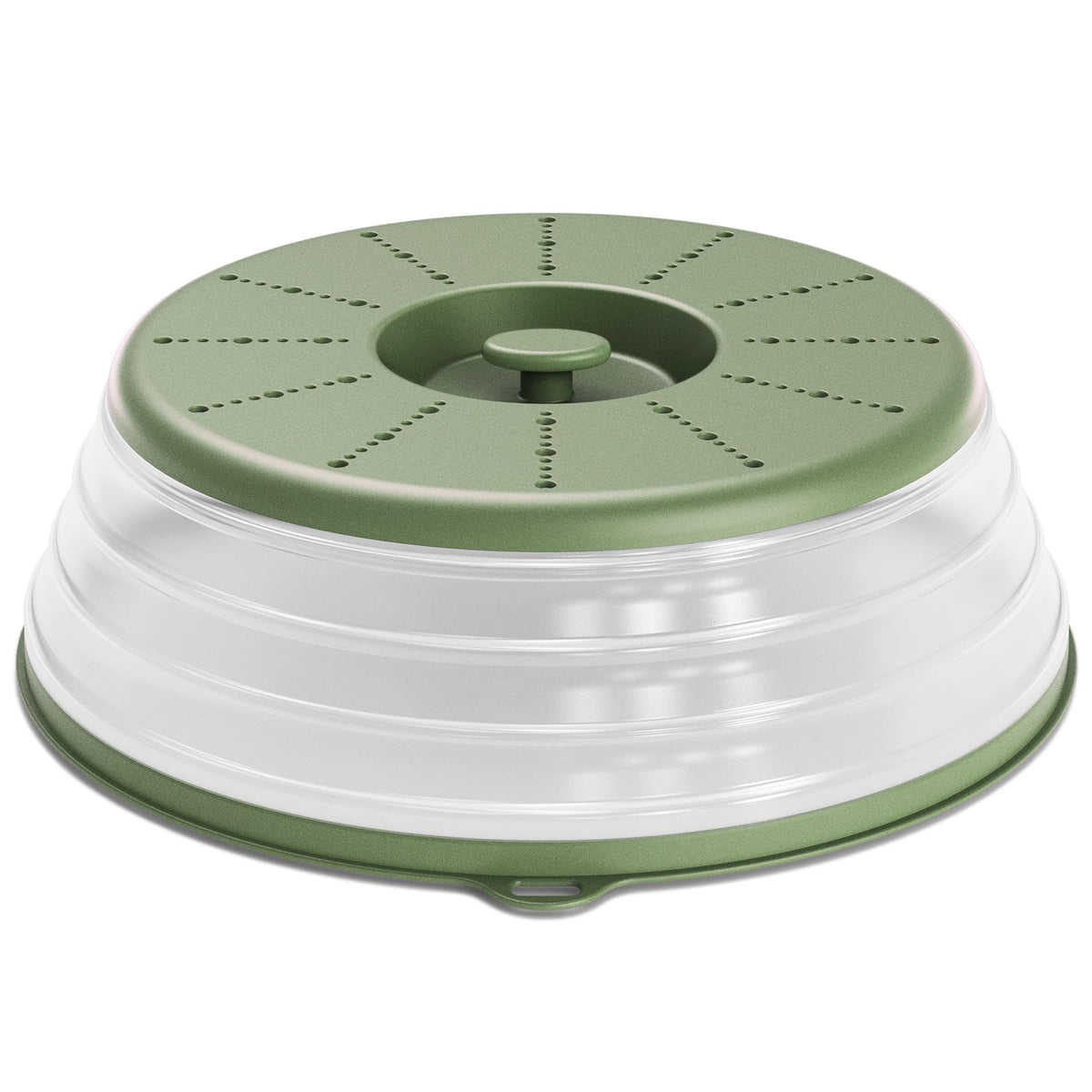 WVM cubremicroondas ventilado sobre plato para evitar salpicaduras.