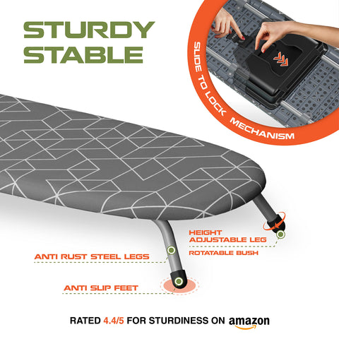 XABITAT D-Crease ofrece una superficie amplia para planchar ropa