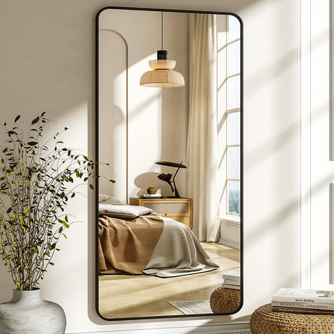 XRAMFY Espejo con marco de aluminio, diseño moderno y duradero