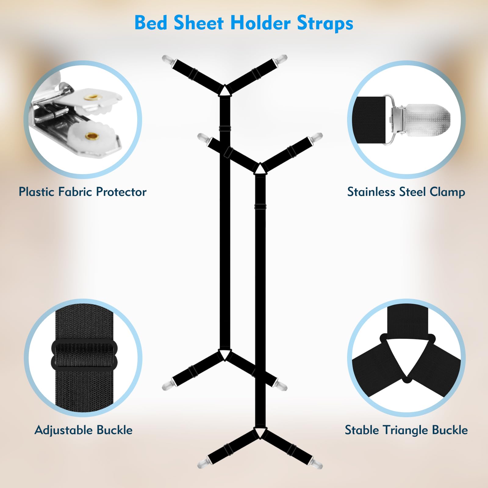 Xunesip fijacion sábanas todo tipo: compatible con distintos tejidos.