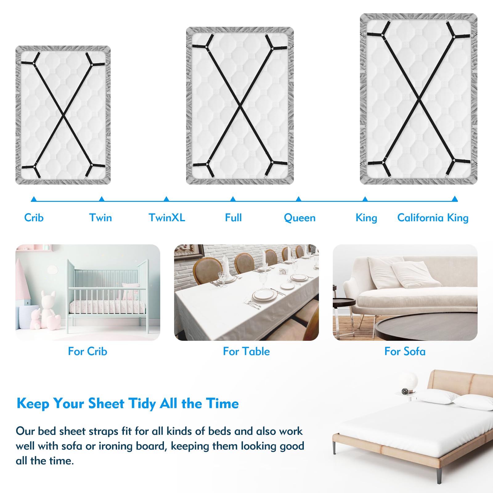 Xunesip uso hogar: mantiene el juego de cama ordenado durante la noche.