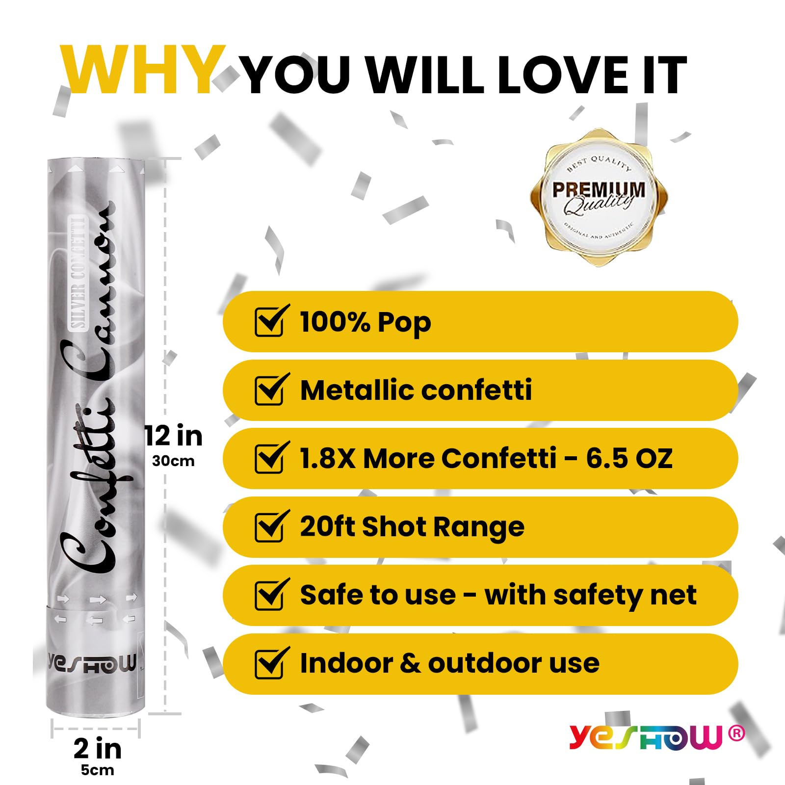 YESHOW confeti plata brillo explosión para escenarios