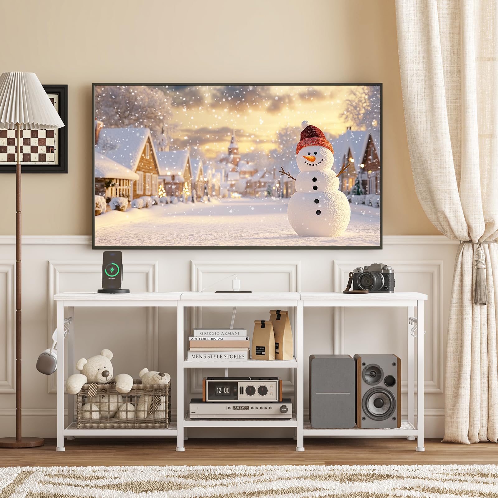 YGEOMER espacio para consolas y equipos, distribución práctica para tu sala.